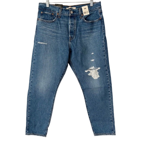 NWT Levi’s Wedgie Icon Fit Straight Leg High Rise Distressed Jeans Sz 31 - Picture 4 of 11